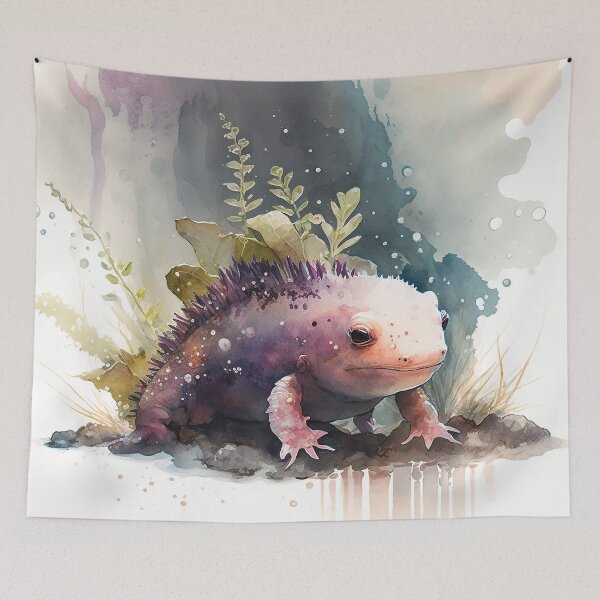 Item preview, axolotl watercolor designed and sold by shokA Design.