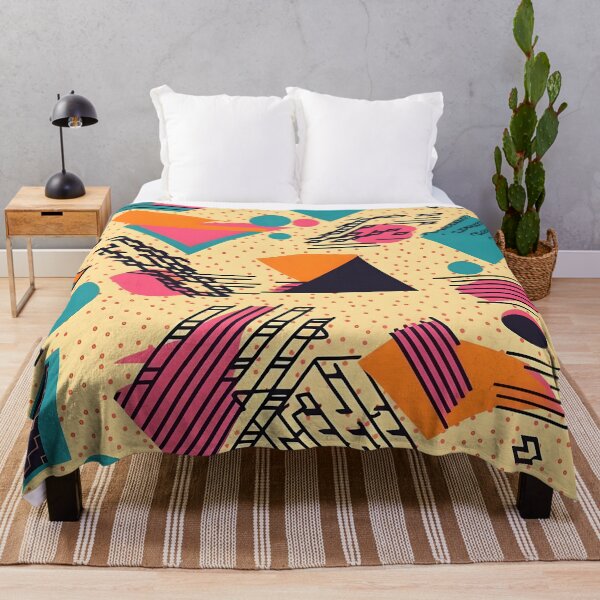 Item preview, 1980's Geometric Pattern in Cream, Teal, Orange, and Pink Sower Curtain designed and sold by lazarus93.