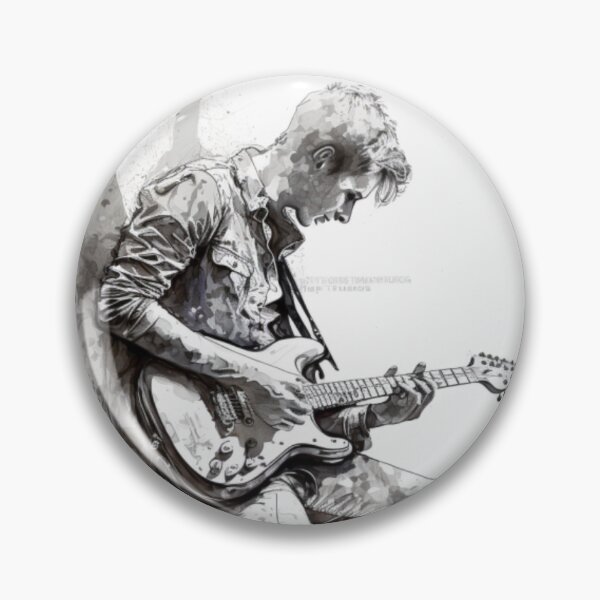 Item preview, Boy Playing guitar Black and white painting designed and sold by Art Genix.