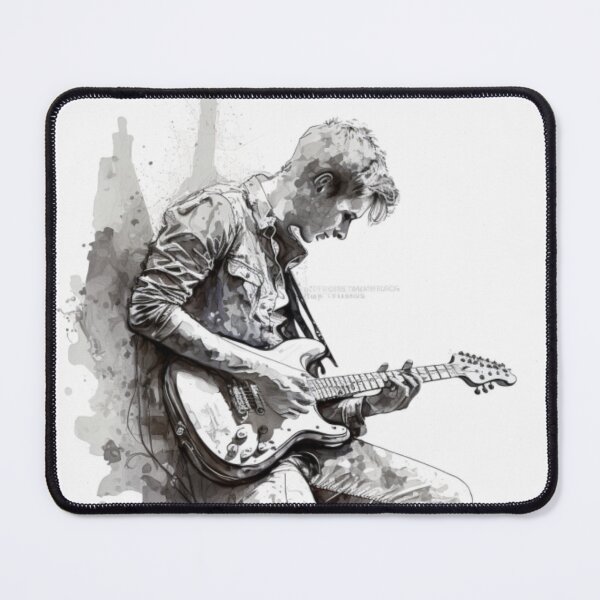 Item preview, Boy Playing guitar Black and white painting designed and sold by Art Genix.