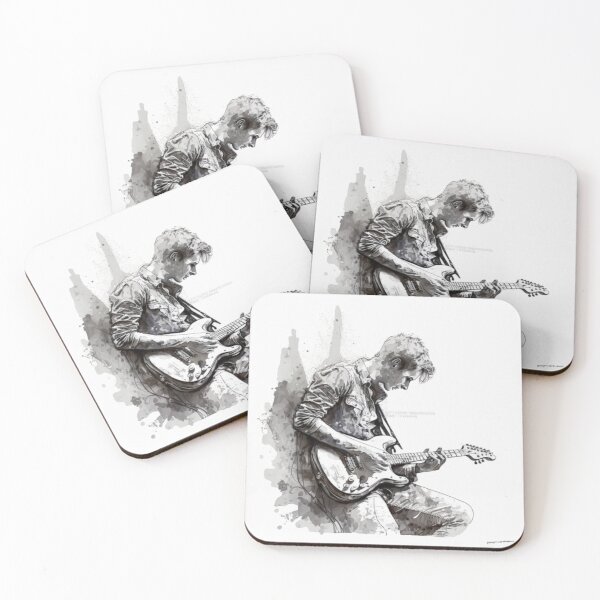 Item preview, Boy Playing guitar Black and white painting designed and sold by Art Genix.