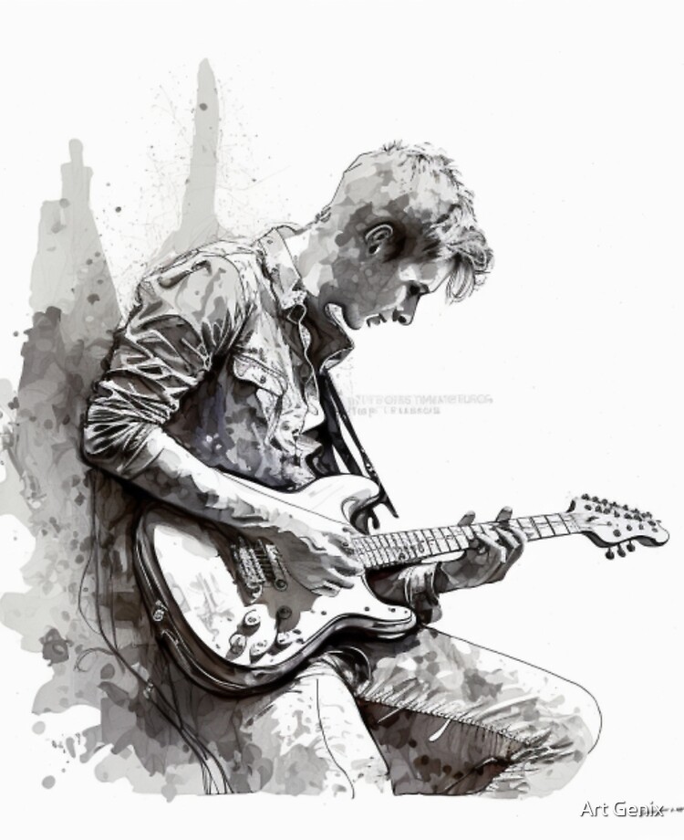 Continuous line drawing of a man playing guitar. Single one line art of  musician guitarist vector illustration 5426809 Vector Art at Vecteezy