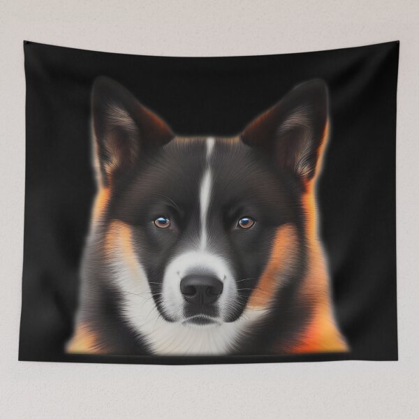 Item preview, Akita dog, charcoal drawing Ai Generated Art  designed and sold by ACC .
