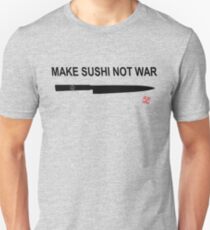 Make Sushi Not War (Kuro) Slim Fit T-Shirt