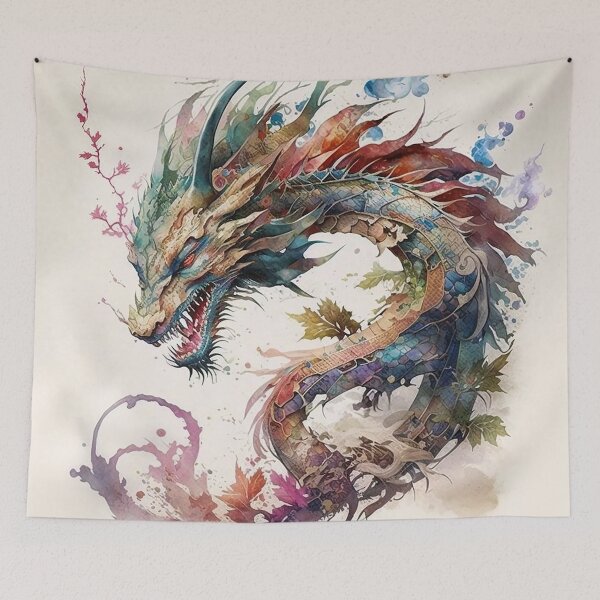 Item preview, dragon watercolor designed and sold by shokA Design.