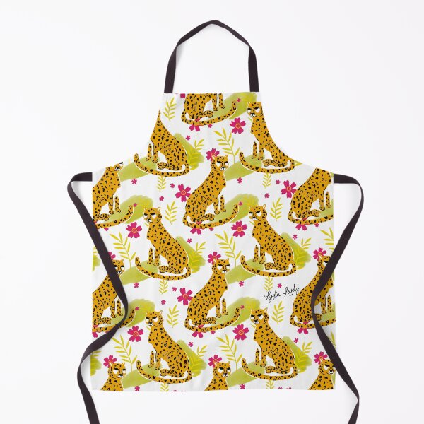 Artikelvorschau, Sitting Jaguar pattern yellow- white background entworfen und verkauft von Studio Lydia  Lovely.
