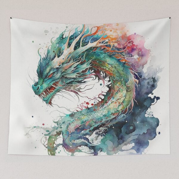 Item preview, dragon watercolor designed and sold by shokA Design.