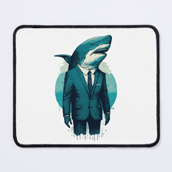 Item preview, Shark Wearing a Suit - Unleash Your Inner Boss designed and sold by Cute Robot.