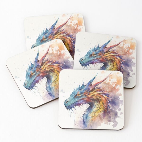 Item preview, dragon watercolor designed and sold by shokA Design.