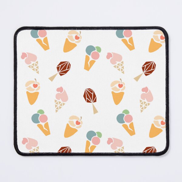 Item preview, pattern colored stylized ice cream cone and popsicle on a white designed and sold by YuYuKoroleva.