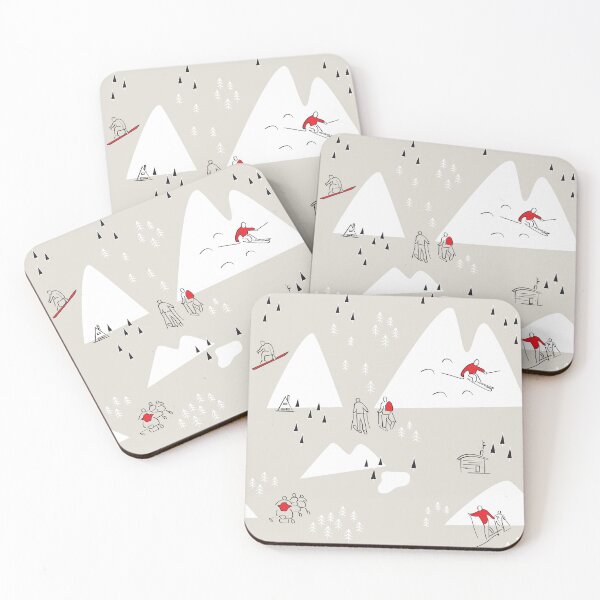 Item preview, Winter Sports - Beige White and Red Pattern designed and sold by whyitsme.