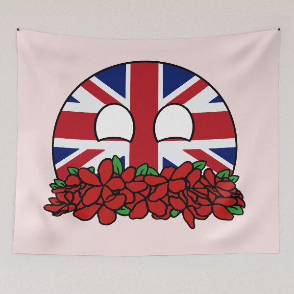 Item preview, countryballs united kingdom play flowers designed and sold by EveryCuteThings.