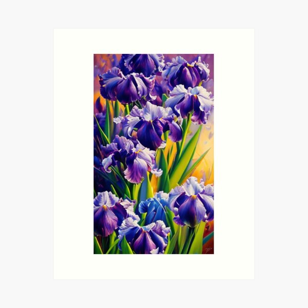Item preview,  Irises Painting - Visual Art Form Art Print designed and sold by HOMEDESIGNPRINT.