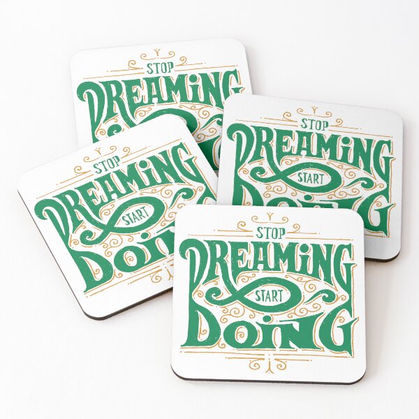 Item preview, "Stop dreaming start doing", motivational success quote designed and sold by DastagirArts.