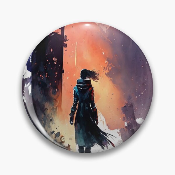 Item preview, Cyberpunk Watercolor Ravaged City designed and sold by EmblemEmporium.