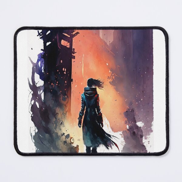 Item preview, Cyberpunk Watercolor Ravaged City designed and sold by EmblemEmporium.