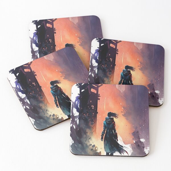 Item preview, Cyberpunk Watercolor Ravaged City designed and sold by EmblemEmporium.