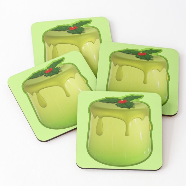 Item preview, Kawaii Pudding with Holly Leaf designed and sold by With Love, InspireMari.