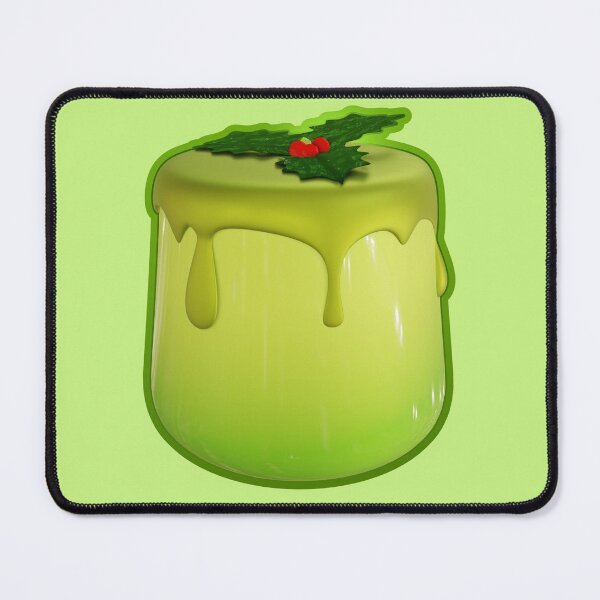 Item preview, Kawaii Pudding with Holly Leaf designed and sold by With Love, InspireMari.