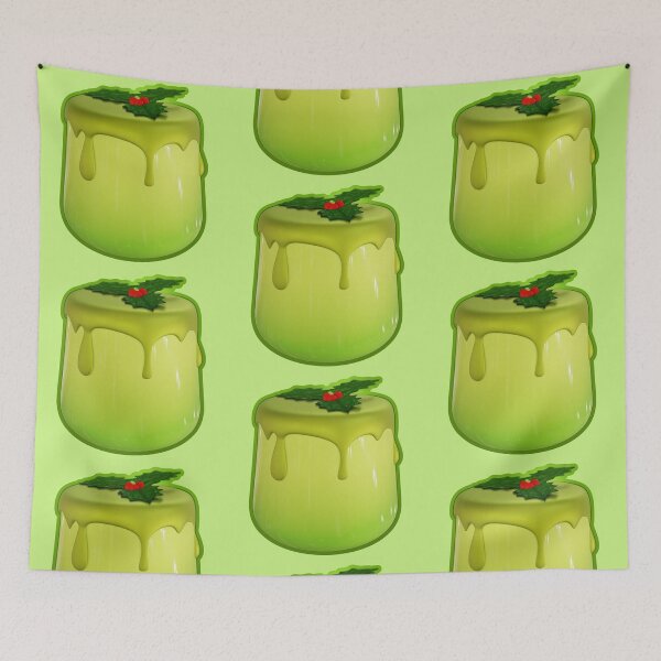 Item preview, Kawaii Pudding with Holly Leaf designed and sold by With Love, InspireMari.