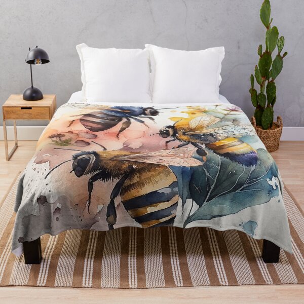 Item preview, honey bees watercolor designed and sold by shokA Design.