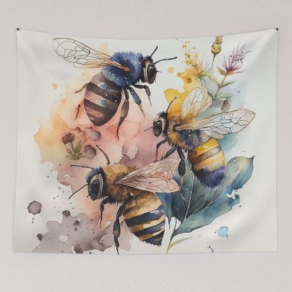 Artikelvorschau, honey bees watercolor entworfen und verkauft von shokA Design.