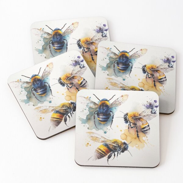 Artikelvorschau, honey bees watercolor entworfen und verkauft von shokA Design.