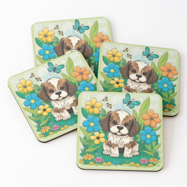 Item preview, Cute Puppy in Colorful Background designed and sold by SoloSeal.