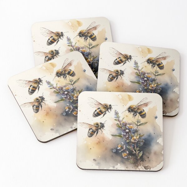 Artikelvorschau, honey bees watercolor entworfen und verkauft von shokA Design.