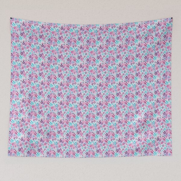Item preview, Watercolor ditsy floral pattern  - blue/pink/purple designed and sold by Carrot Faery Art.
