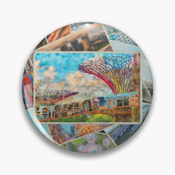 Item preview, Greetings from Singapore colorful vintage style retro souvenir designed and sold by DeveloperProp0.