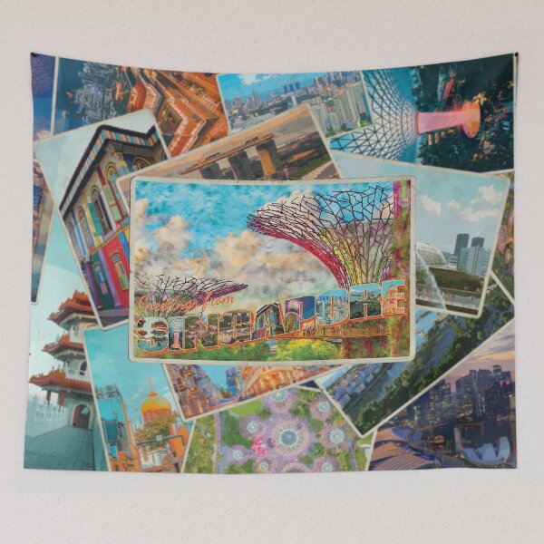 Item preview, Greetings from Singapore colorful vintage style retro souvenir designed and sold by DeveloperProp0.