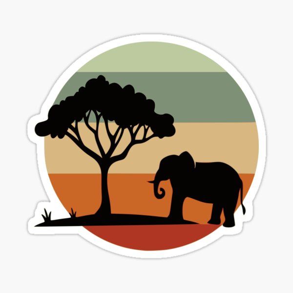 Item preview, Elephant and Acacia Tree on a Gradient Background designed and sold by Creation Station Boutique USA.