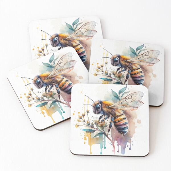 Item preview, honey bee watercolor designed and sold by shokA Design.