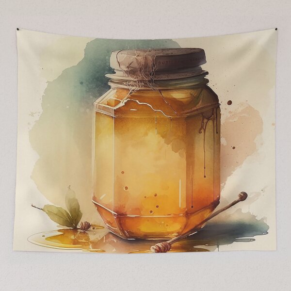 Artikelvorschau, honey bottle watercolor entworfen und verkauft von shokA Design.