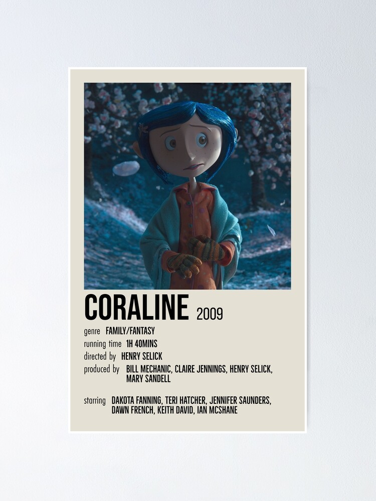 Coraline Poster Henry Selick, Coraline Minimalist Movie Poster, Vintage  Retro Art Print, Custom Poster, Wall Art Print, Home Decor 