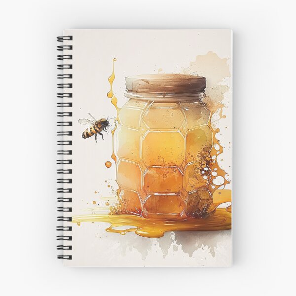 Item preview, honey bottle watercolor designed and sold by shokA Design.