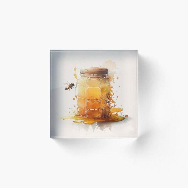 Item preview, honey bottle watercolor designed and sold by shokA Design.