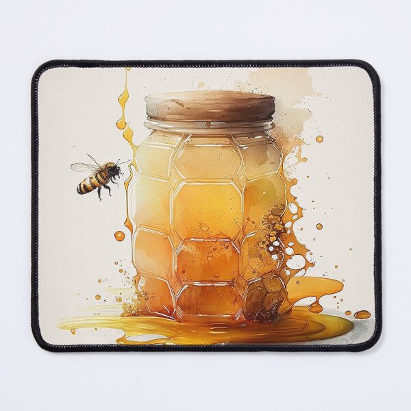 Item preview, honey bottle watercolor designed and sold by shokA Design.