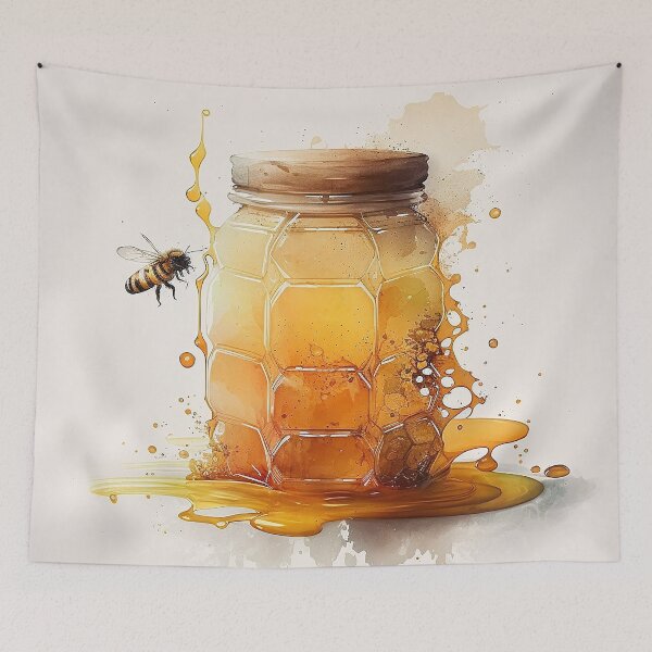 Artikelvorschau, honey bottle watercolor entworfen und verkauft von shokA Design.