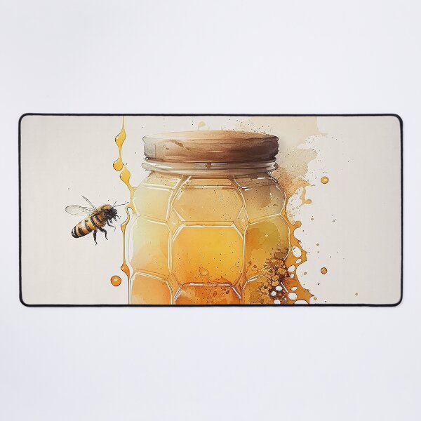 Item preview, honey bottle watercolor designed and sold by shokA Design.