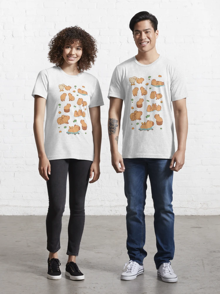 Cute capybara art, illustration seamless pattern Kids T-Shirt for