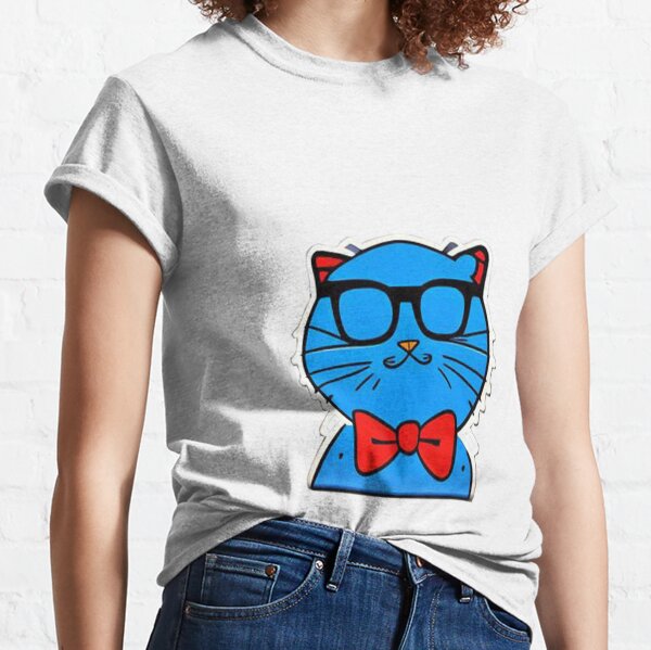  Hello Kitty Black and White Nerd Glasses Short Sleeve T-Shirt :  Clothing, Shoes & Jewelry