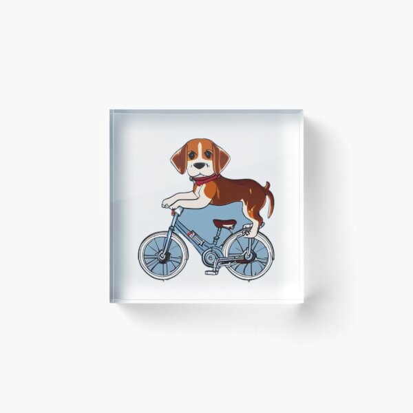 Item preview, Cute Beagle Puppy Riding A Bike designed and sold by HeavenlyMuse23.