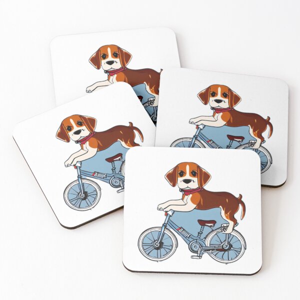Item preview, Cute Beagle Puppy Riding A Bike designed and sold by HeavenlyMuse23.