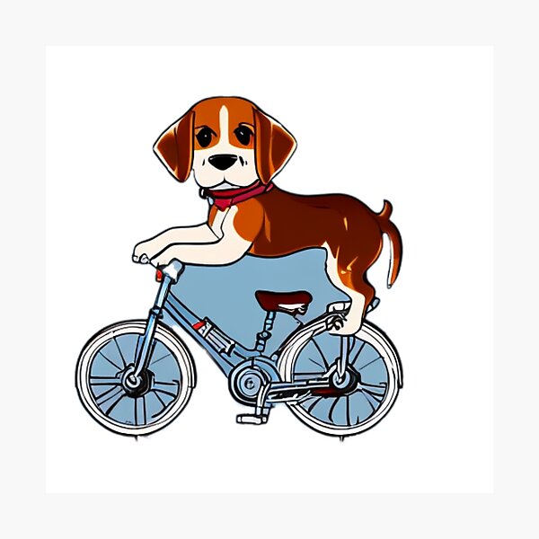 Item preview, Cute Beagle Puppy Riding A Bike designed and sold by HeavenlyMuse23.