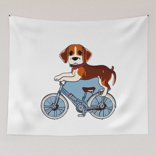 Item preview, Cute Beagle Puppy Riding A Bike designed and sold by HeavenlyMuse23.