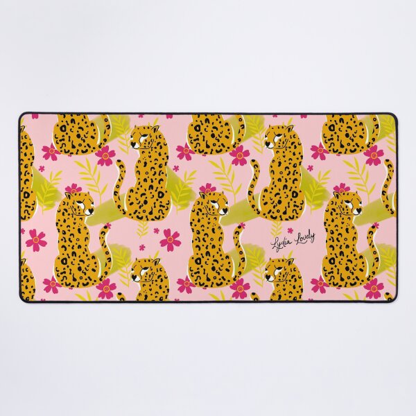 Item preview, Jaguar looking back pattern yellow- pink background designed and sold by Studio Lydia Lovely.