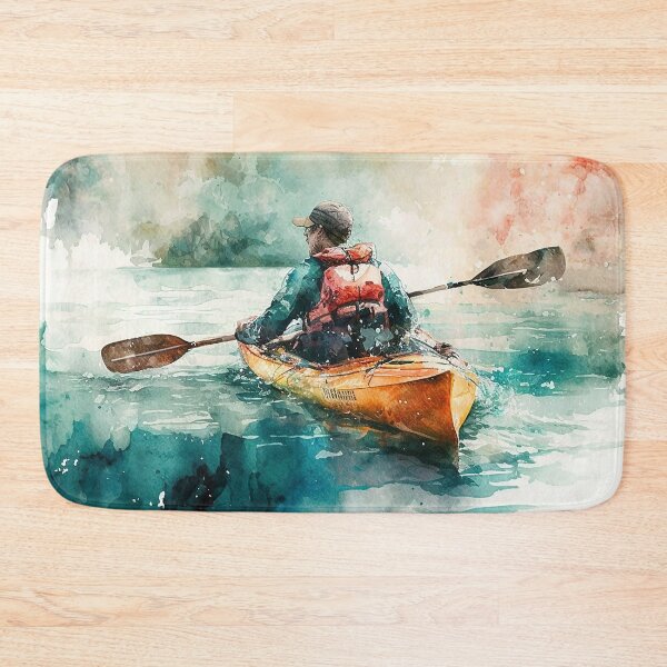 Aperçu de l'œuvre kayaking watercolor créée et vendue par shokA Design.