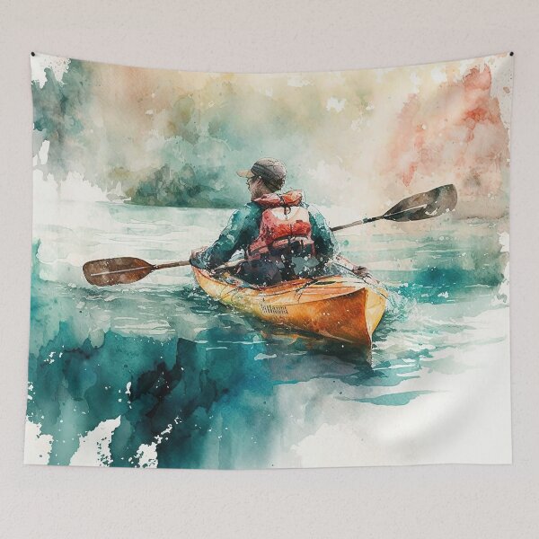Item preview, kayaking watercolor designed and sold by shokA Design.